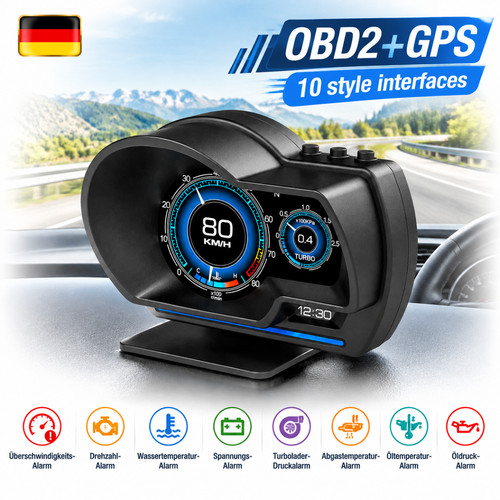Gps obd2 doppelmodus hud - gps,