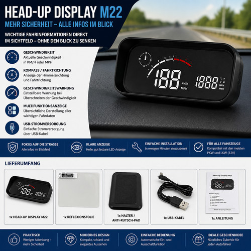 Auto head display m22 hud - head-up,